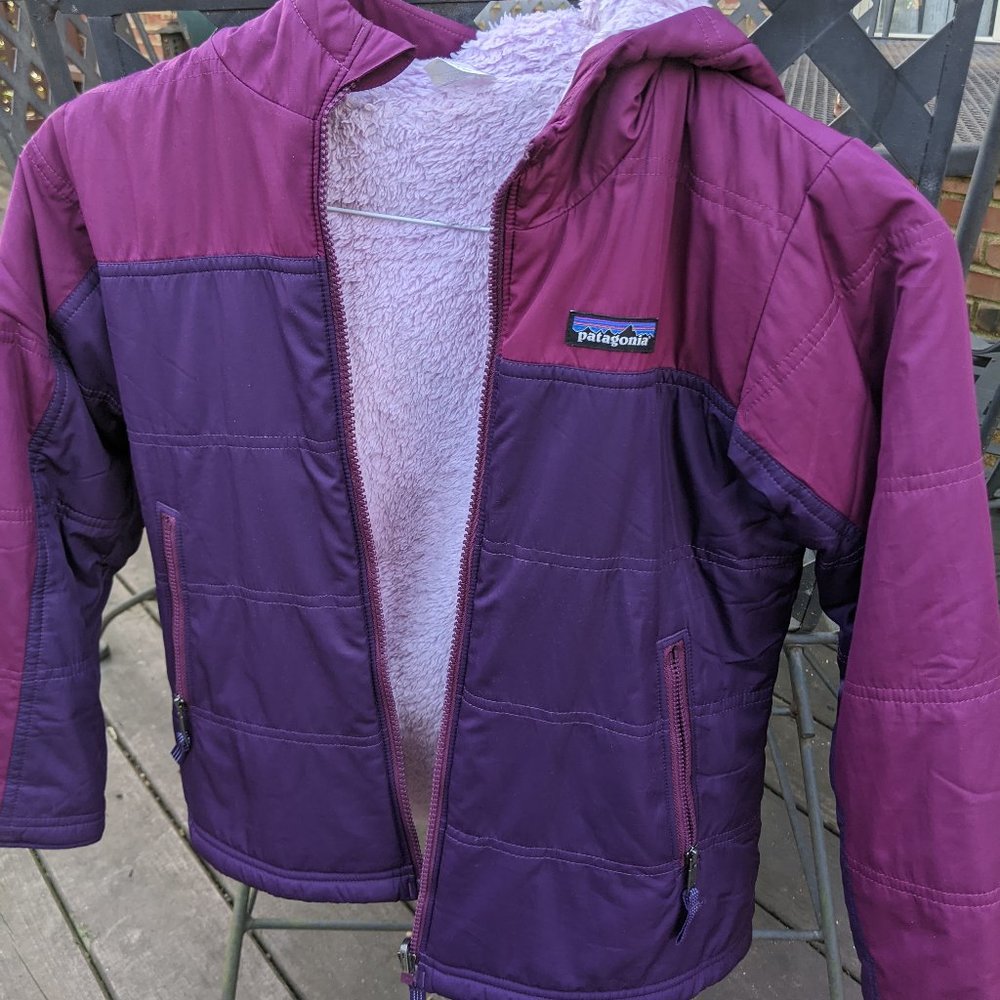 Patagonia Girls Reversible Hooded Jacket S 7-8